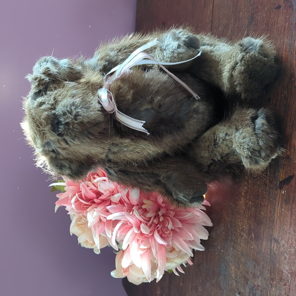 Repurposed Vintage Fur Coat Poseable Teddy Bear